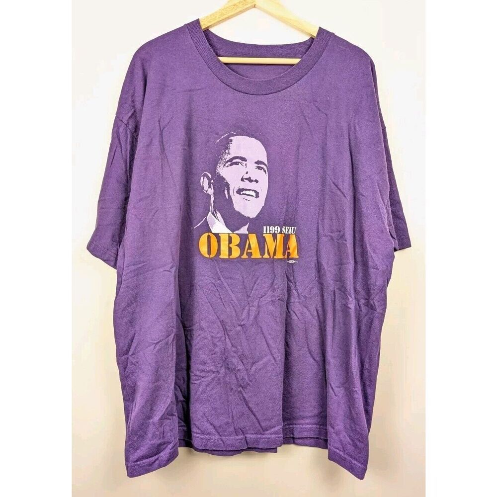 Barack Obama Organize for Change 1199 SEIU Vote T-Shirt Purple Adult 2XL No Tag